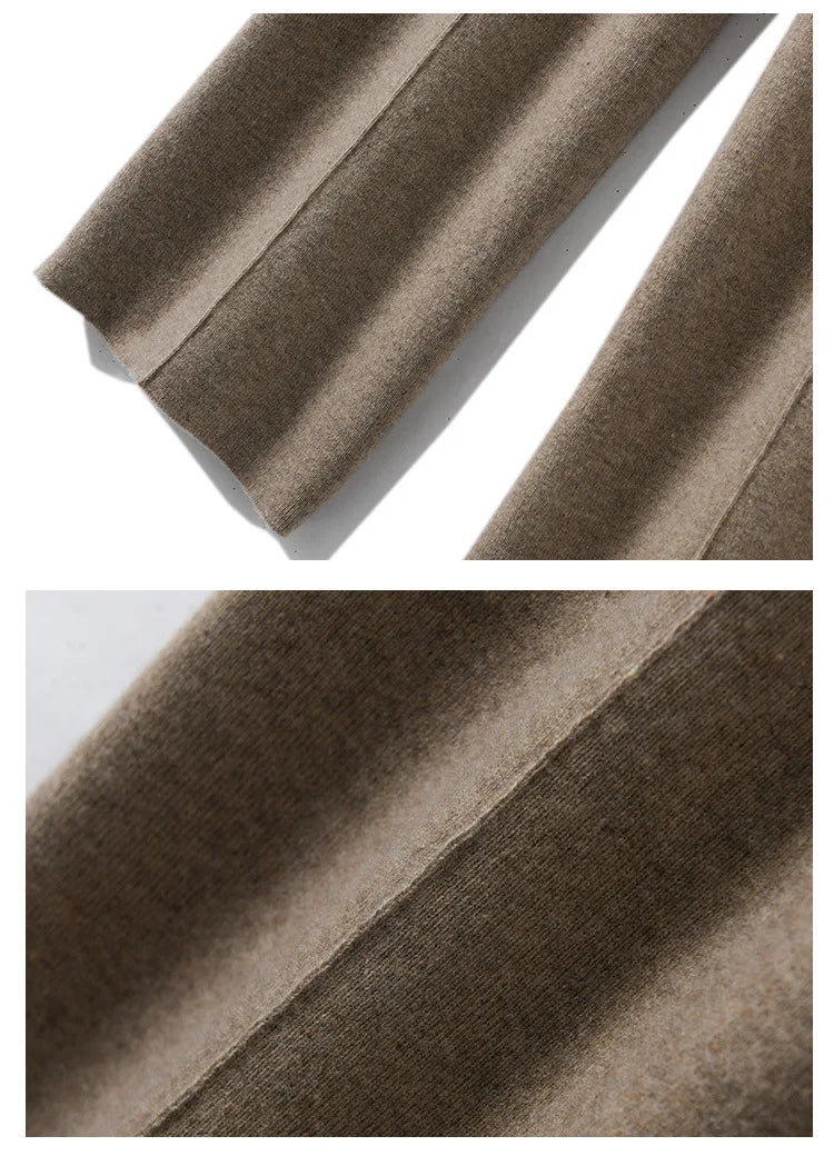 Calças Femininas Pantalona de Tricô em Lã